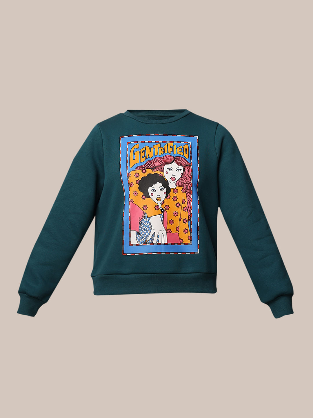 Green Printed Sweatshirt