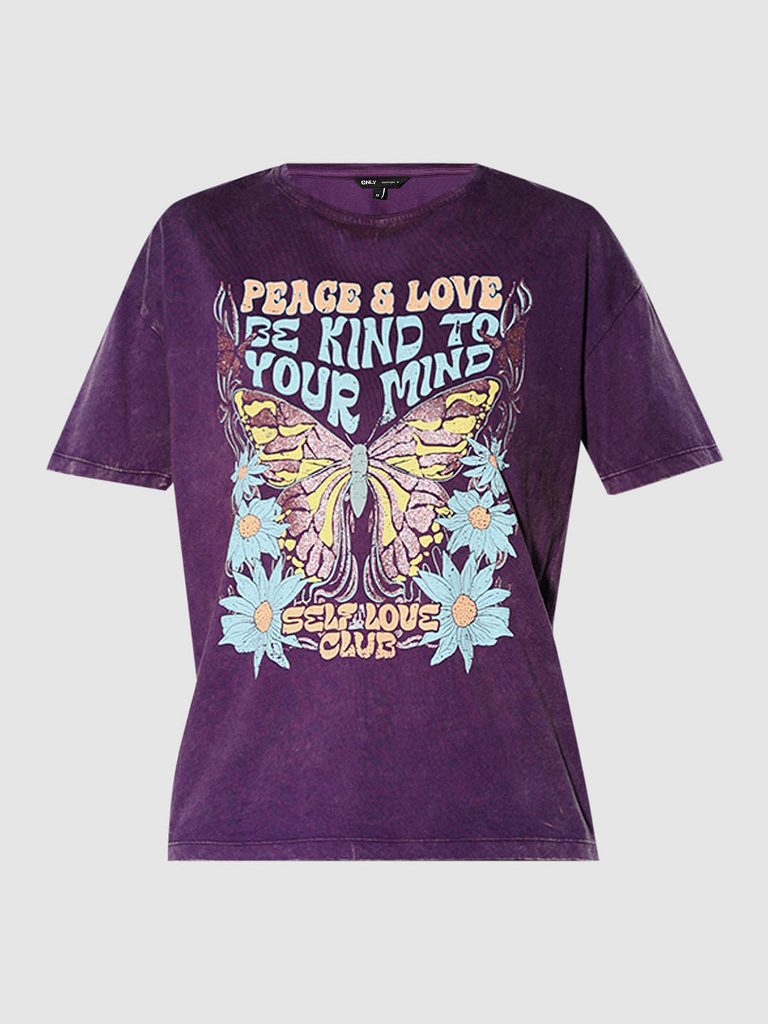 Purple Graphic Print T-shirt
