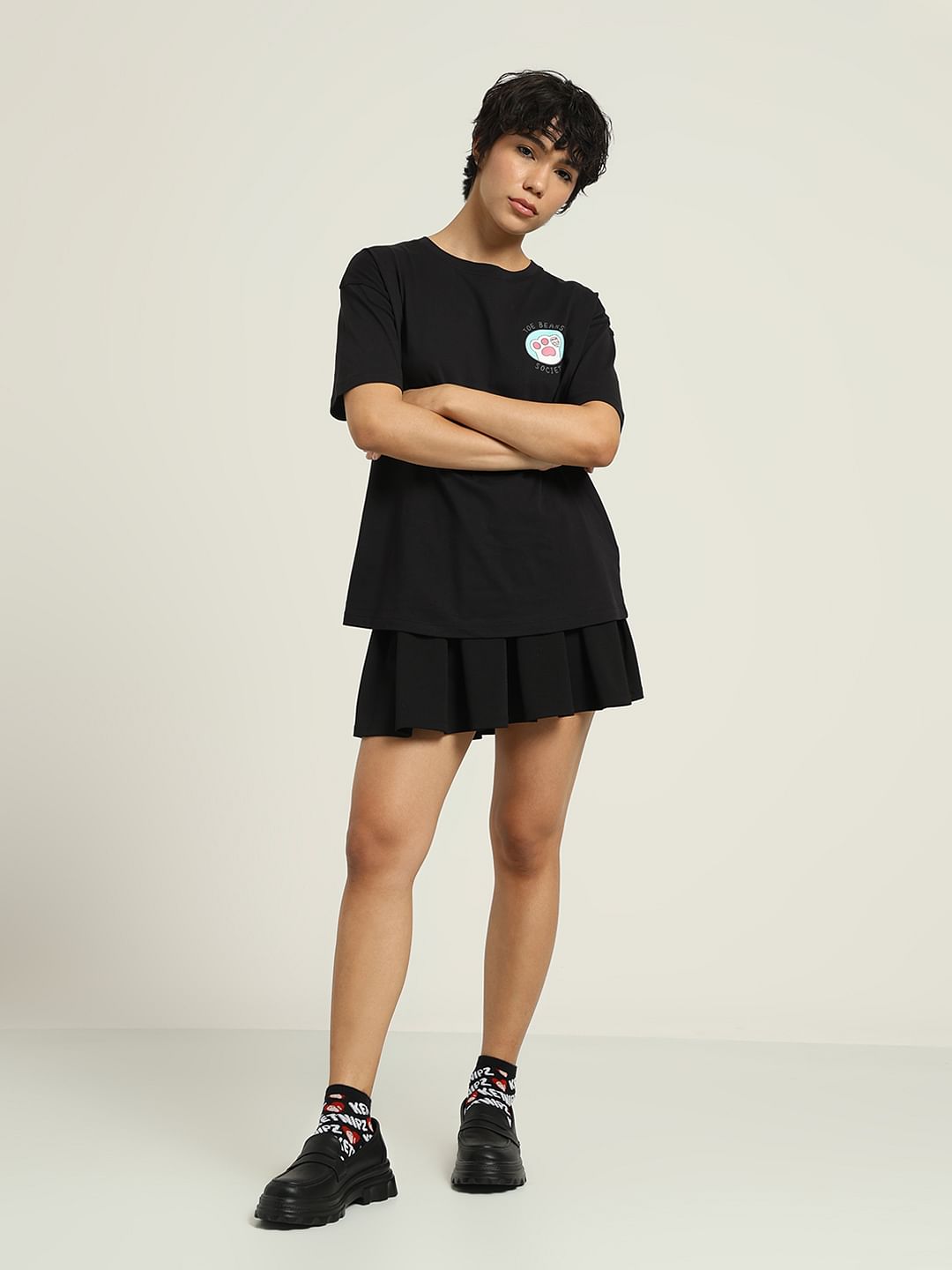 Ketnipz Black Printed T-Shirt