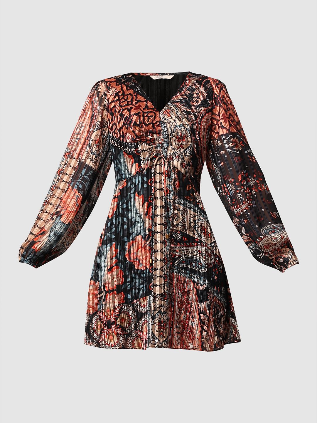 Multi-Colour Printed Mini Dress