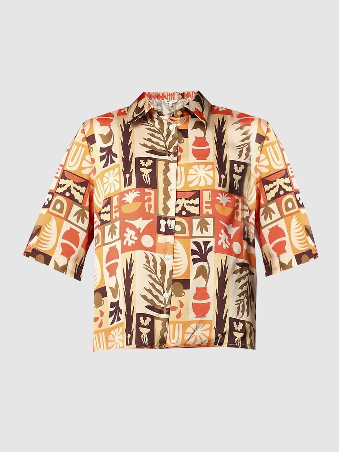 Orange Printed Shirt