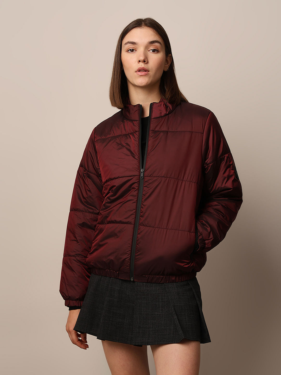 Maroon Puffer Jacket