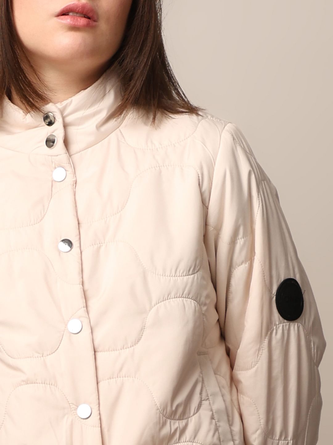 Beige Cropped Quilted Puffer Jacket