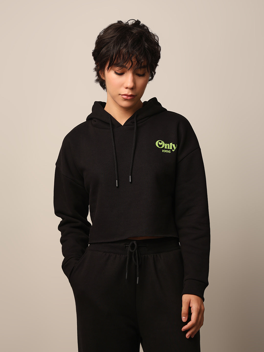 Black Sweatshirt & Sweatpants Set