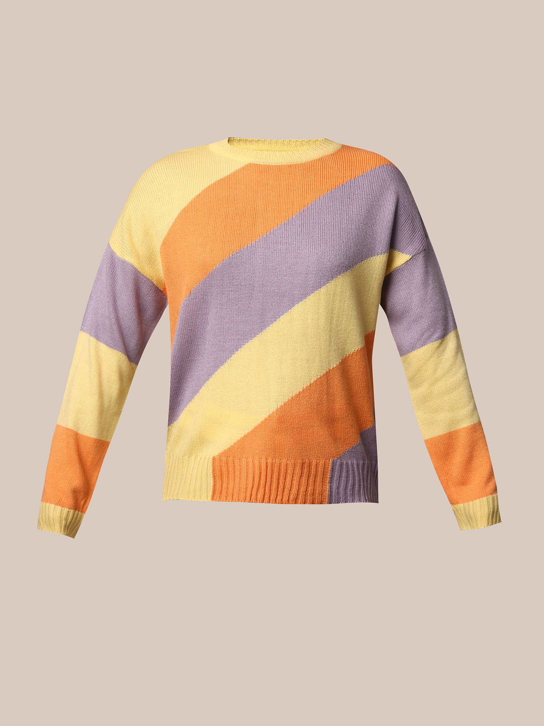 Yellow Colourblocked Pullover