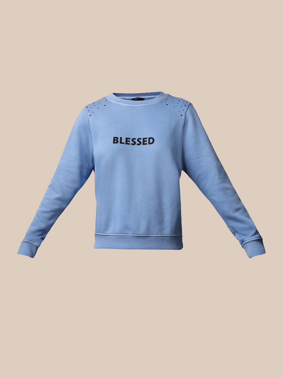 Blue Stud Detail Sweatshirt