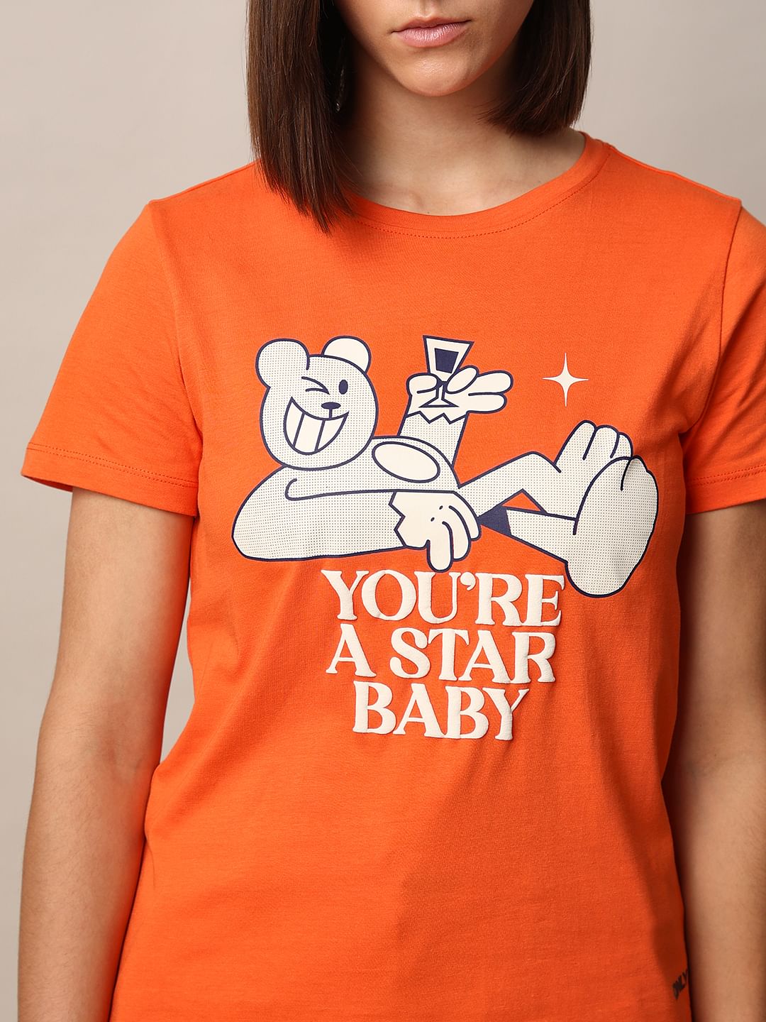 Red Printed Cotton T-Shirt