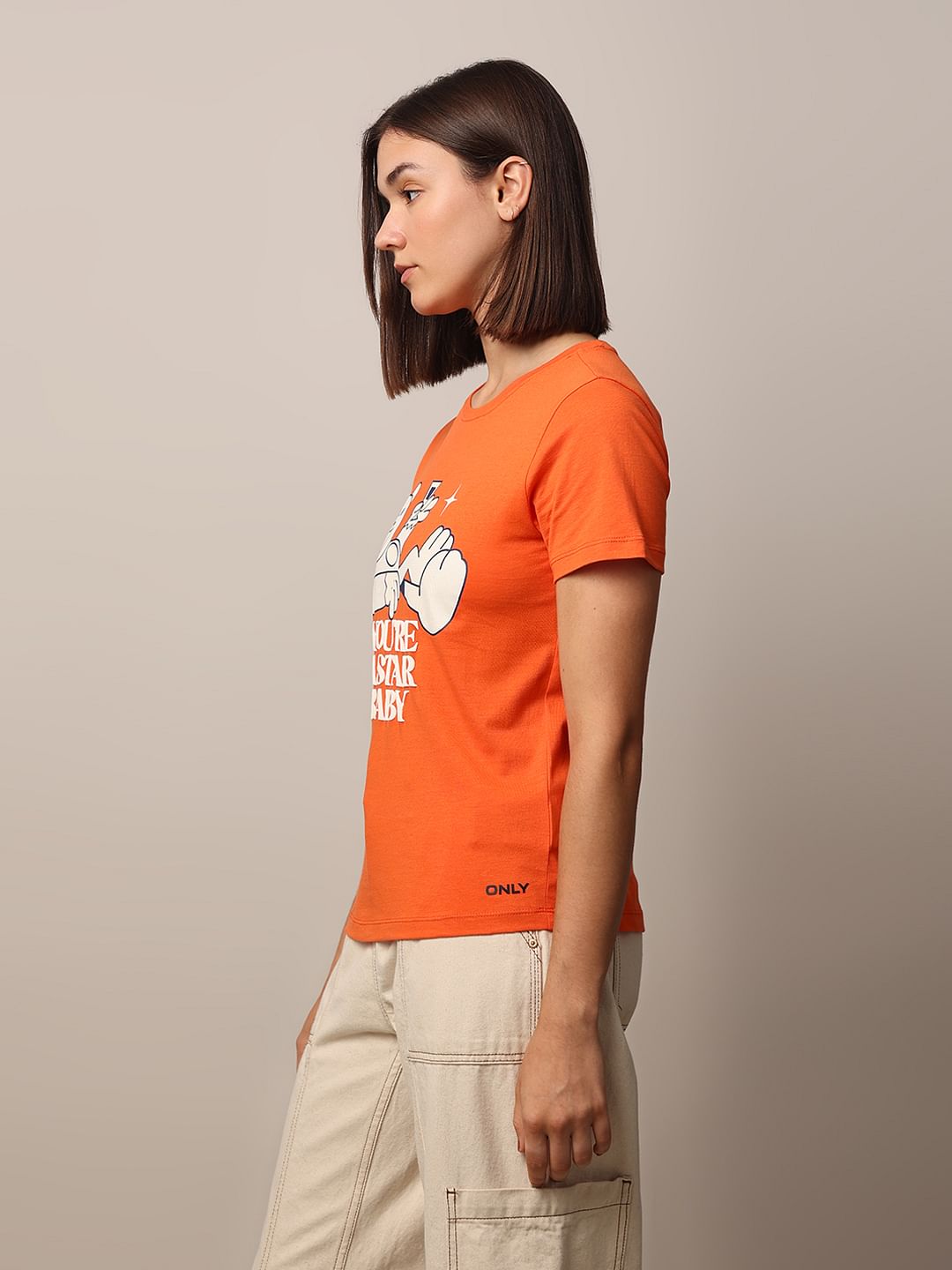 Red Printed Cotton T-Shirt