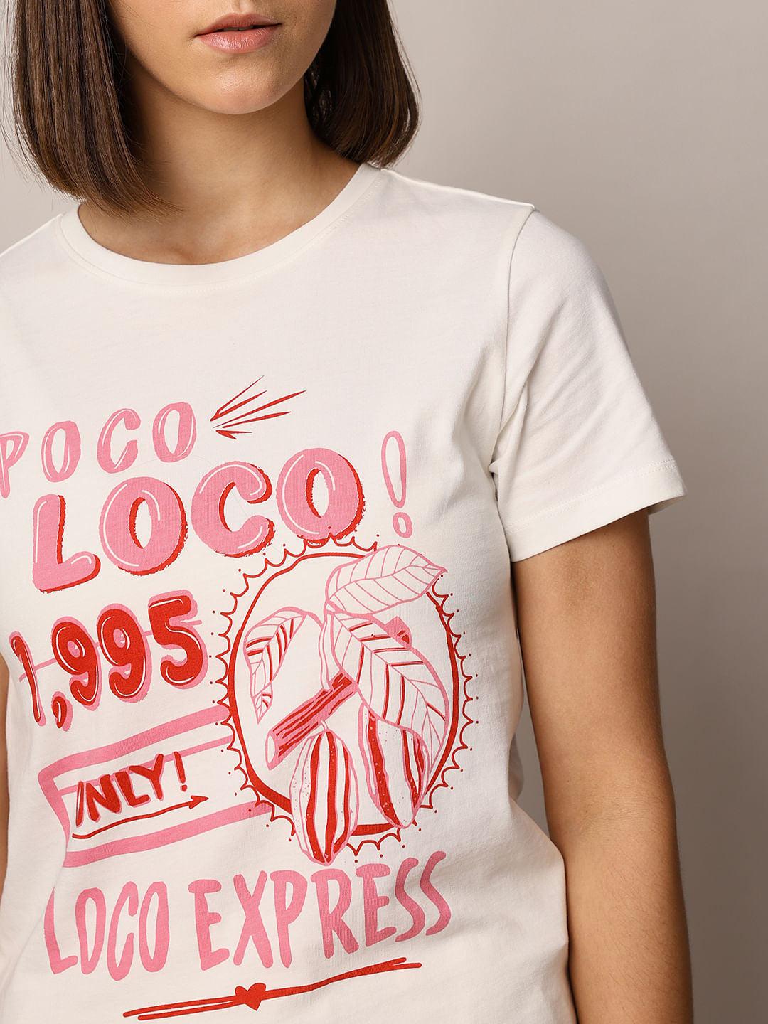 White Printed Cotton T-Shirt