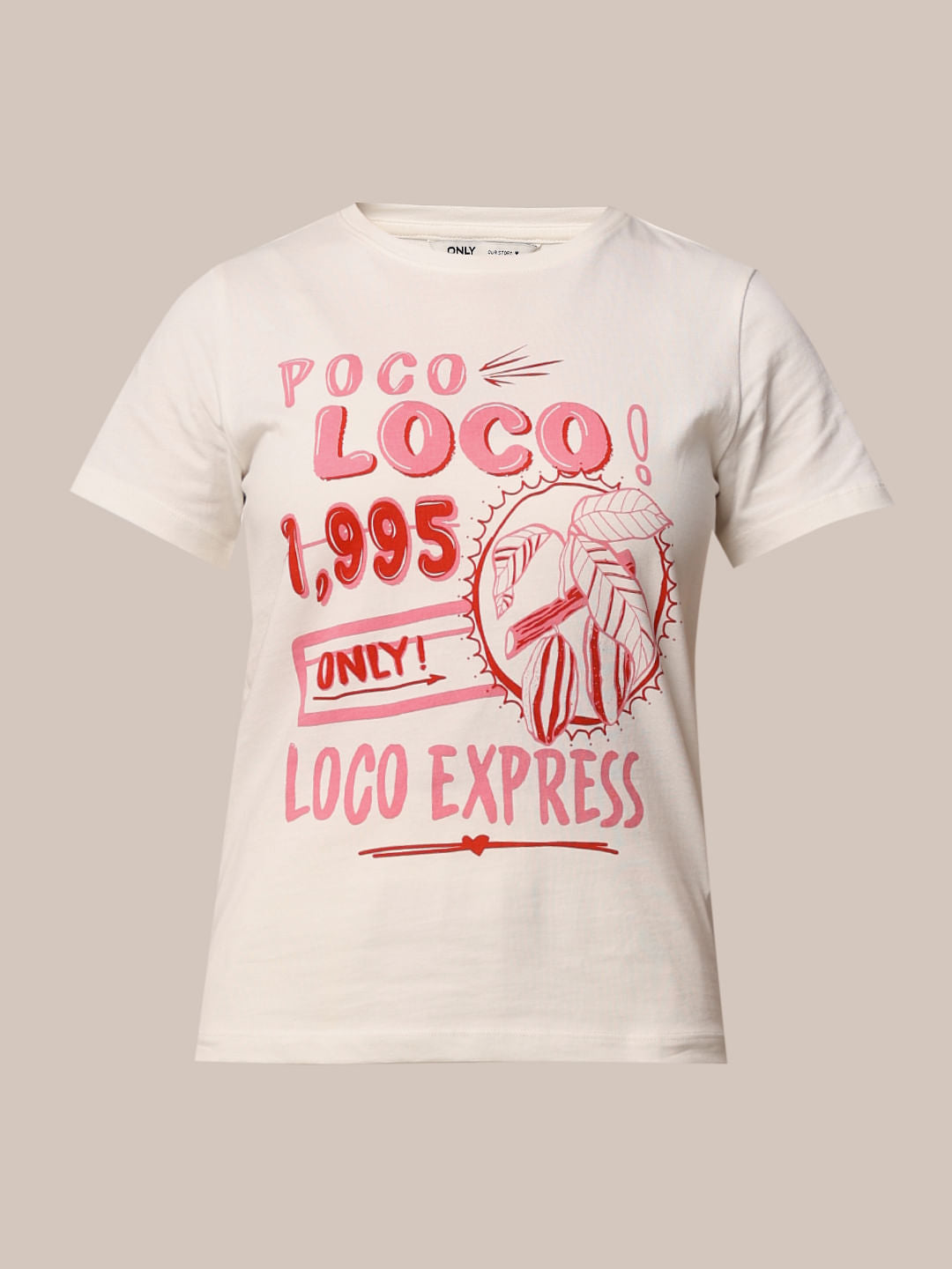 White Printed Cotton T-Shirt