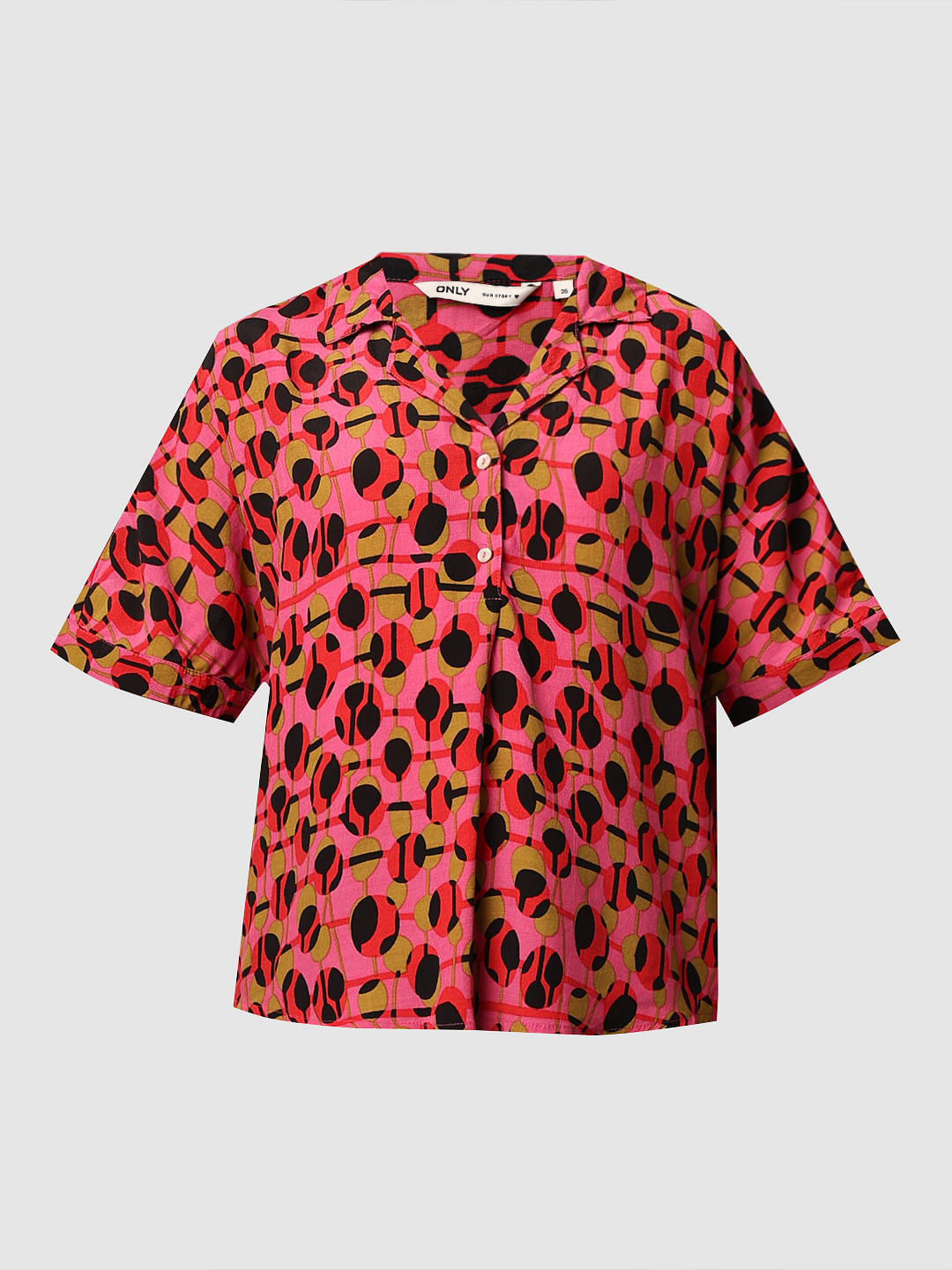 Pink Printed Viscose Shirt