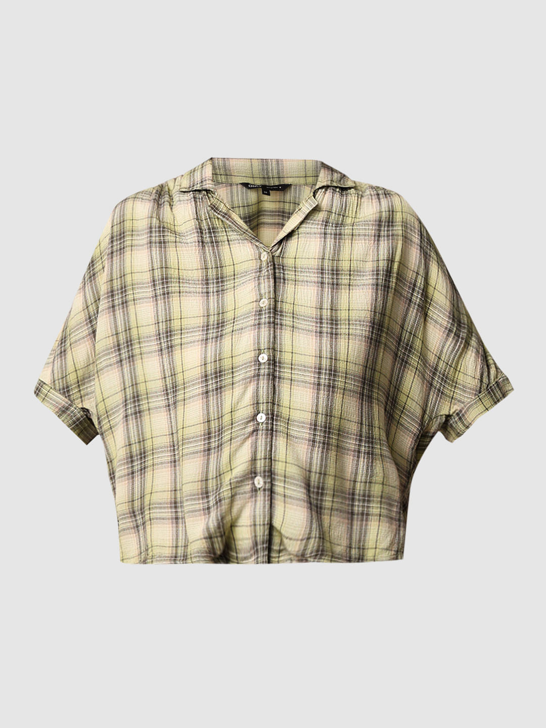 Green Check Cotton Resort Shirt