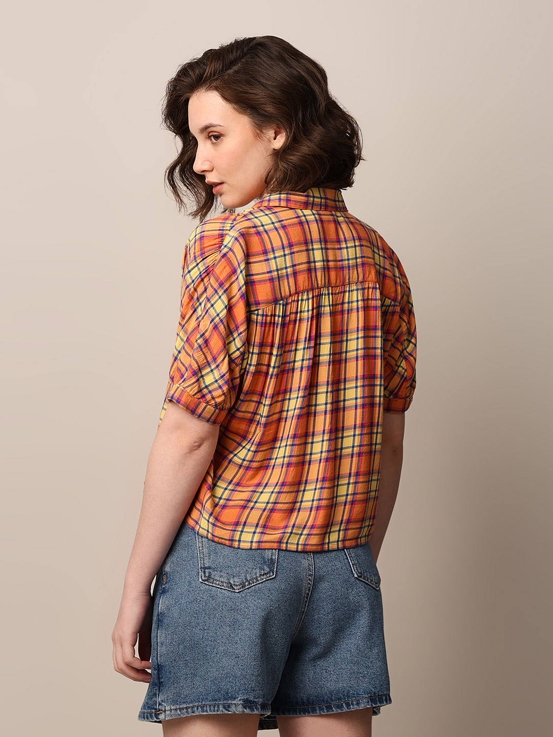 Yellow Check Resort Collar Shirt
