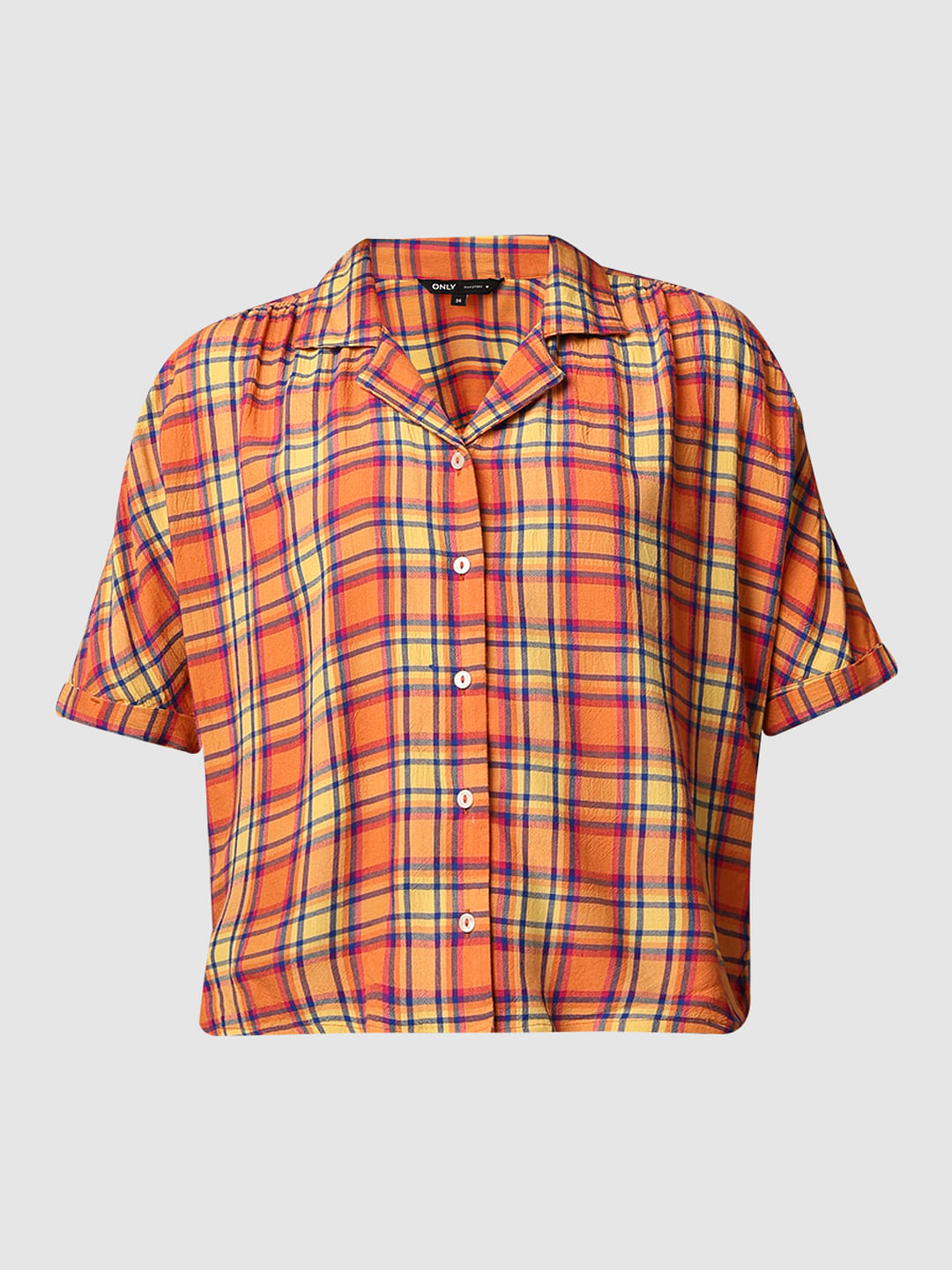 Yellow Check Resort Collar Shirt