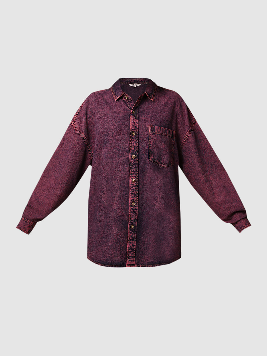 Pink Oversized Denim Shacket