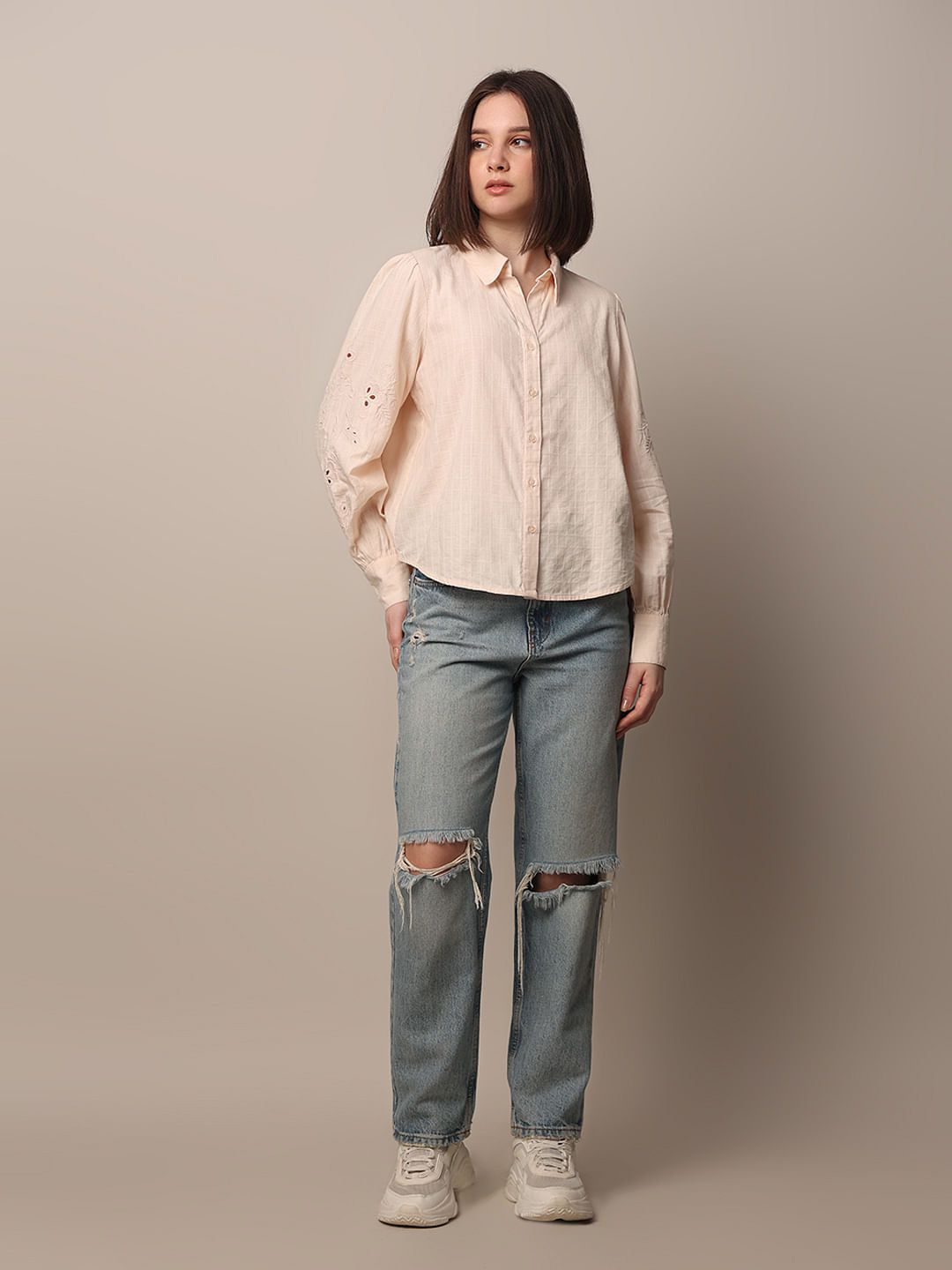 Pink Embroidered Shirt