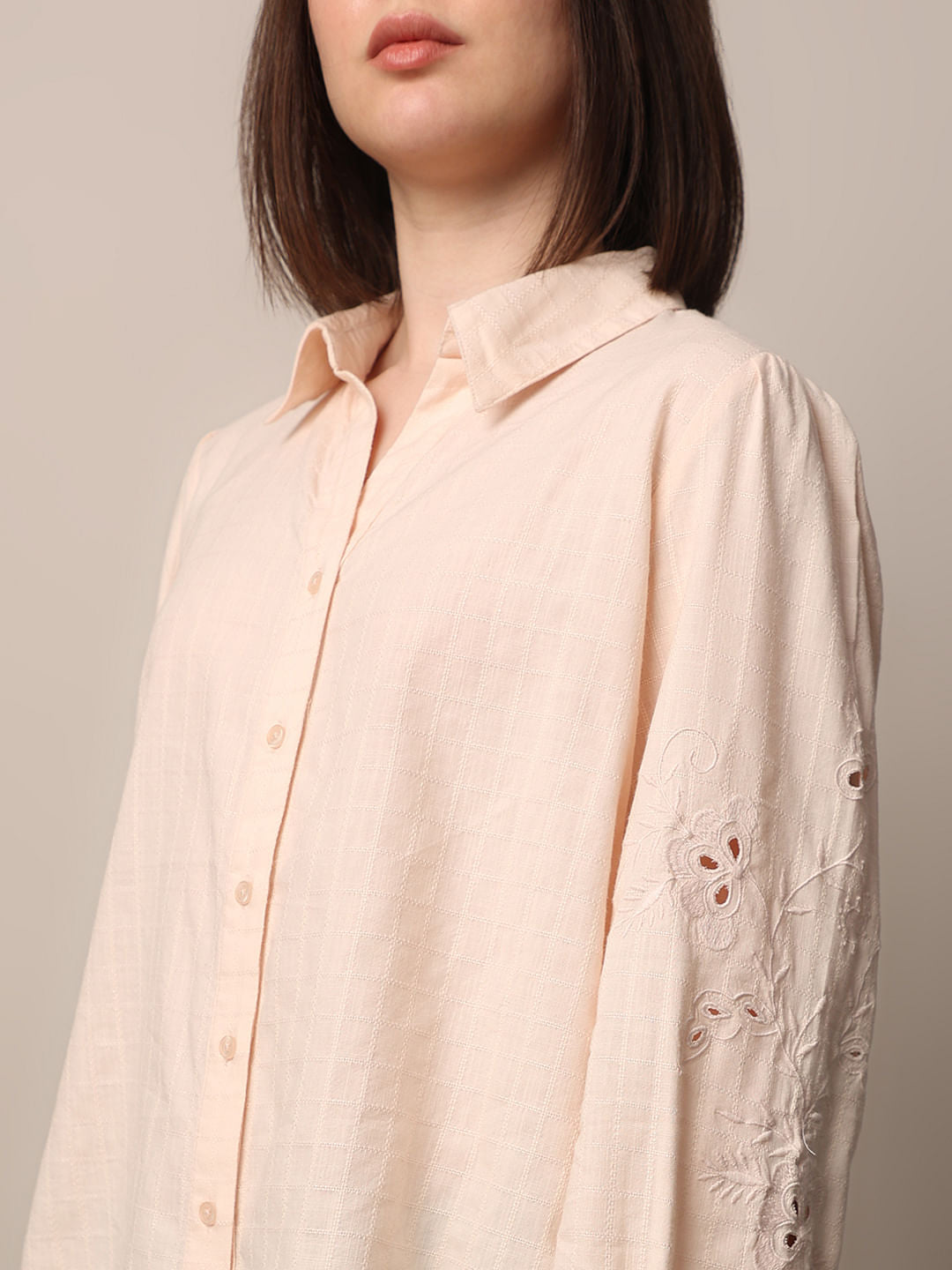 Pink Embroidered Shirt