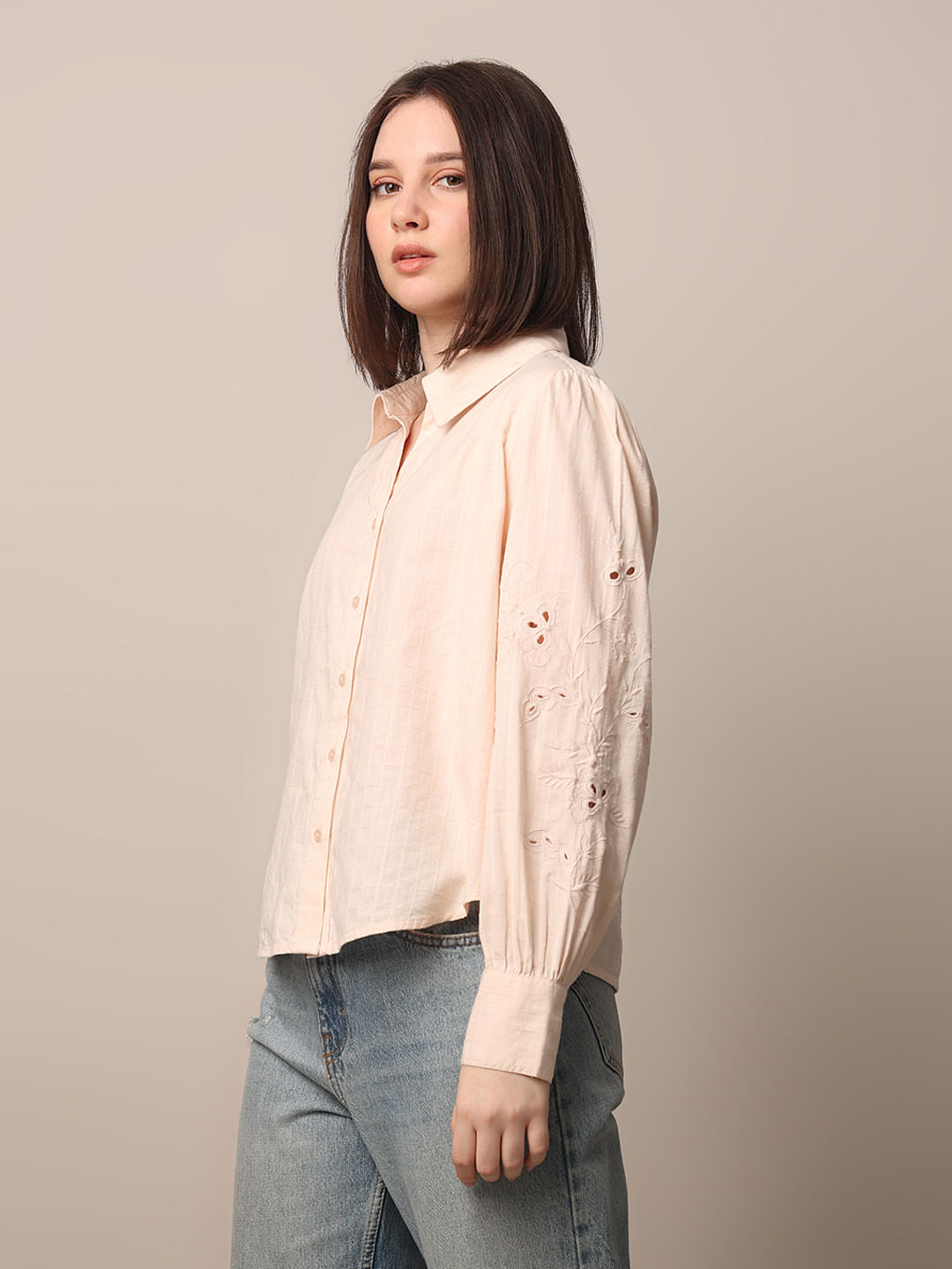 Pink Embroidered Shirt