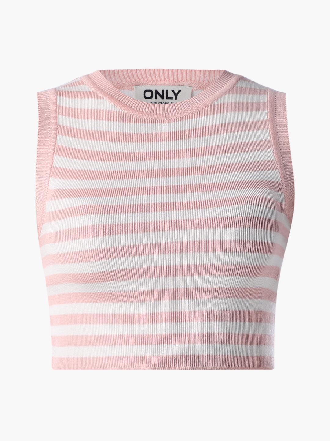Cropped Striped Ribbed Tank Top