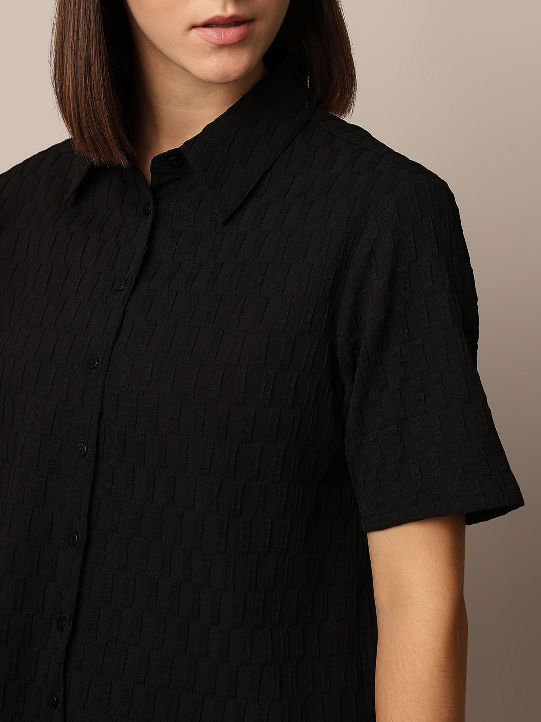 Black Textured Shirt