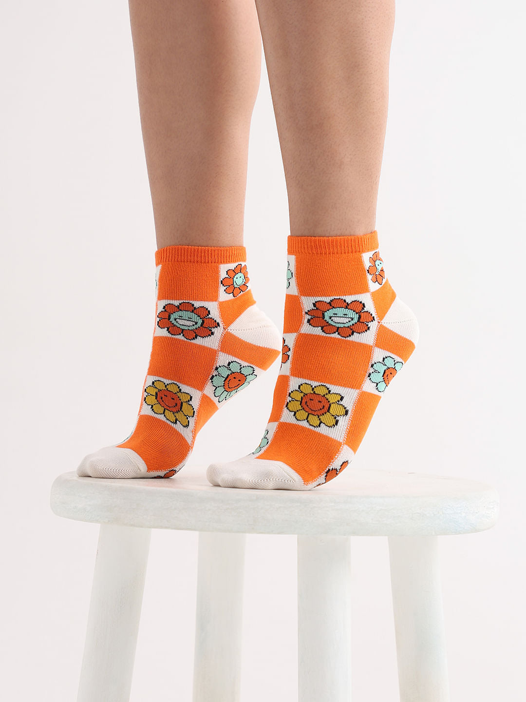 White Pack Of 2 Printed Socks - ONE