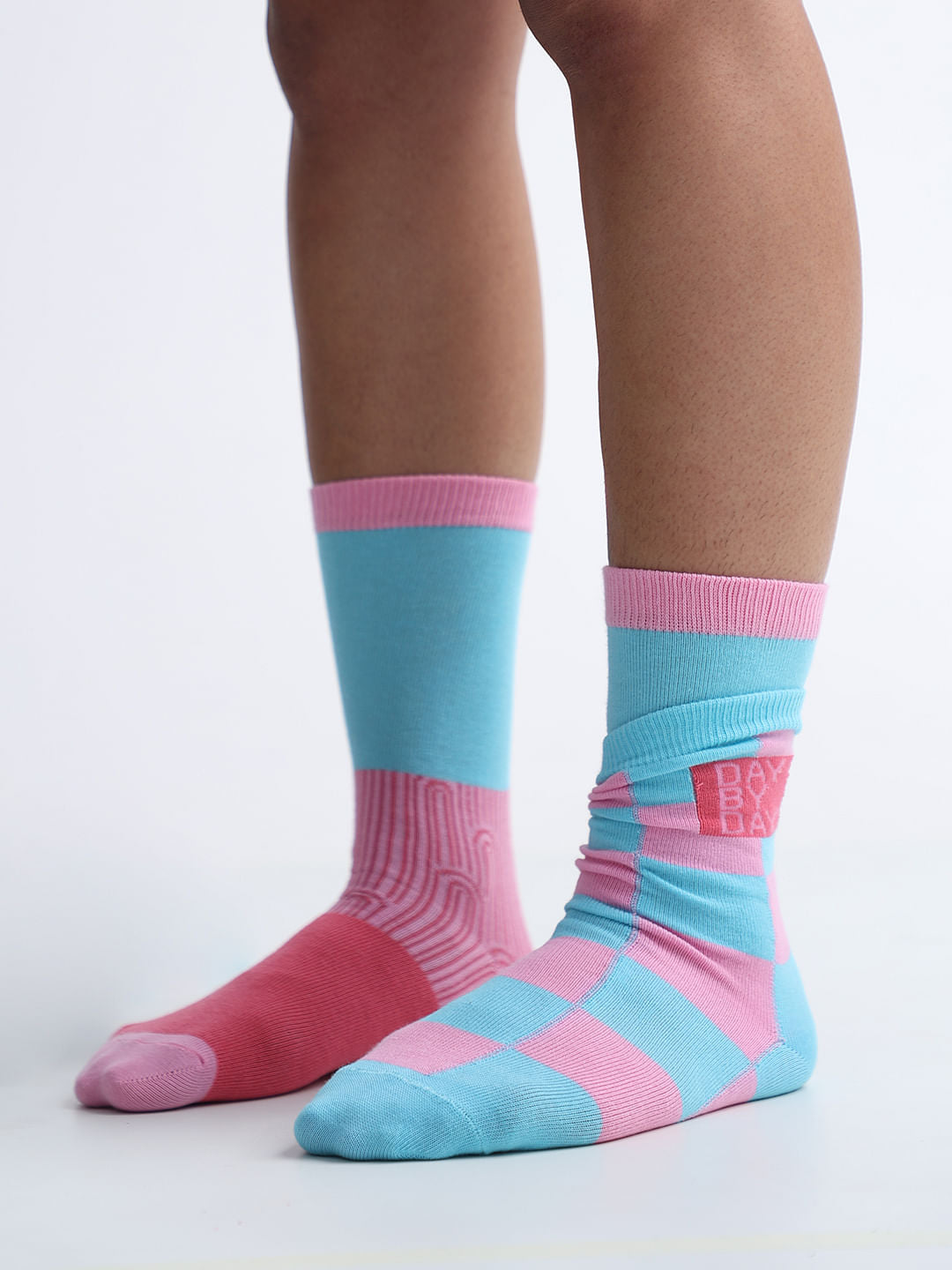 Pack Of 2 Printed Mid Length Socks - ONE