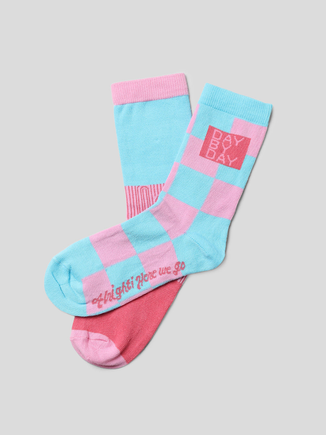 Pack Of 2 Printed Mid Length Socks