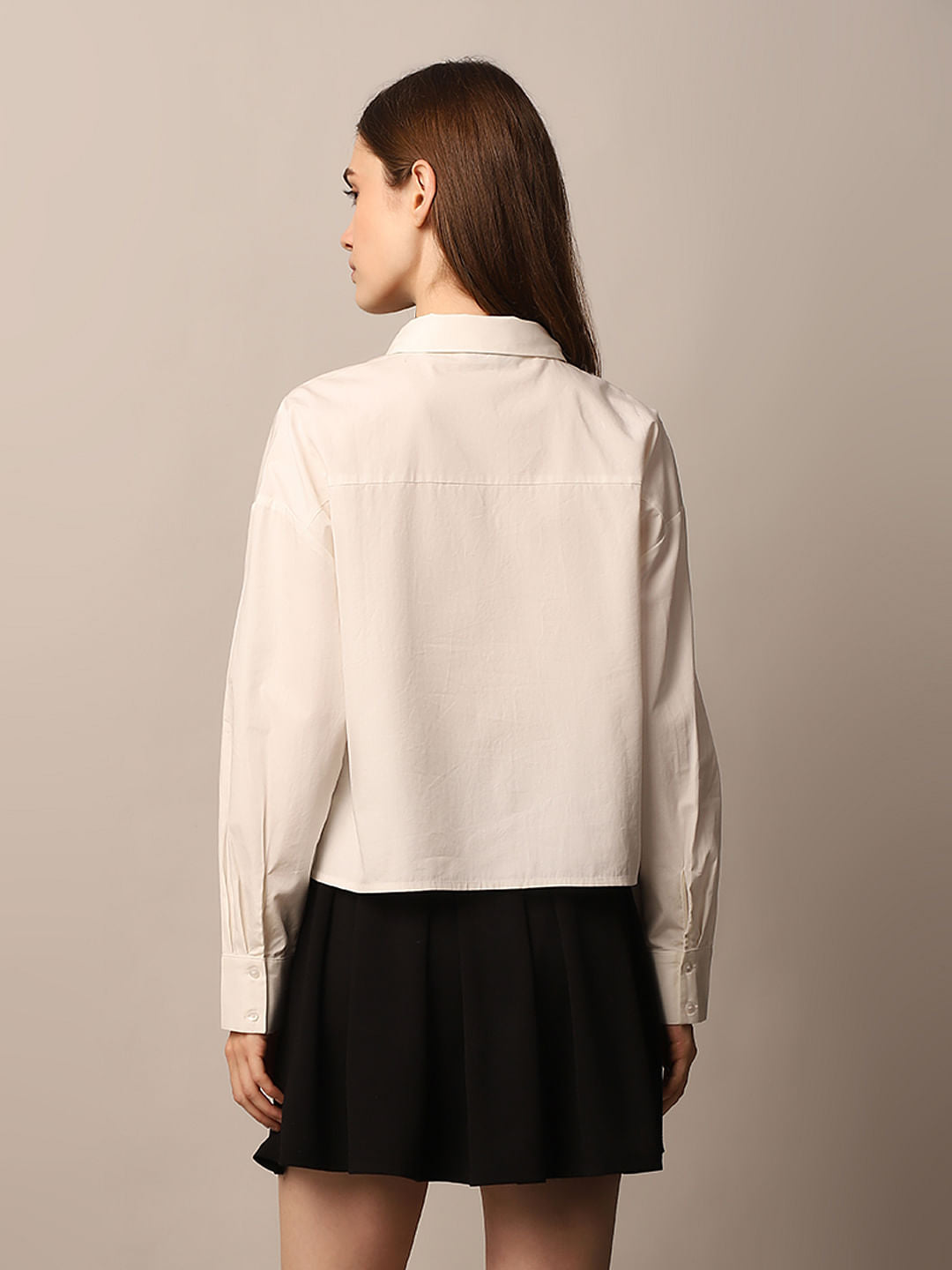 White Printed Poplin Shirt