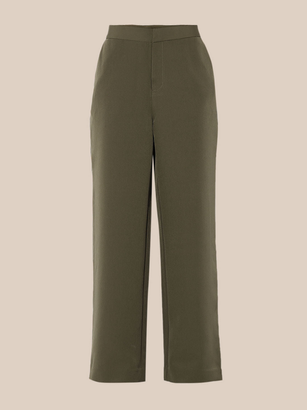 Olive High Rise Tailored Pants