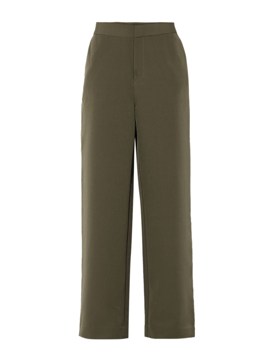 Olive High Rise Tailored Pants