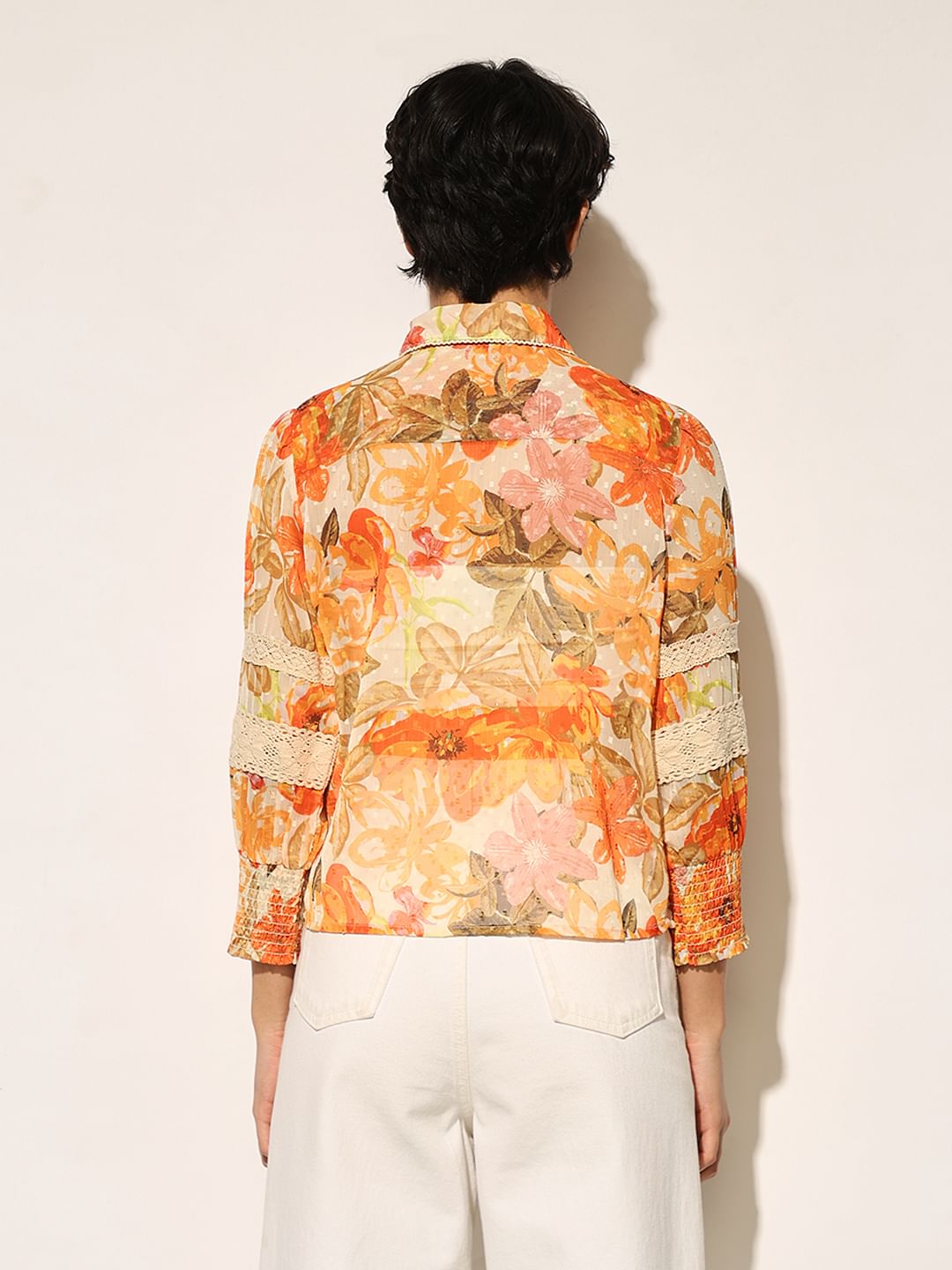 Orange Printed Shirt