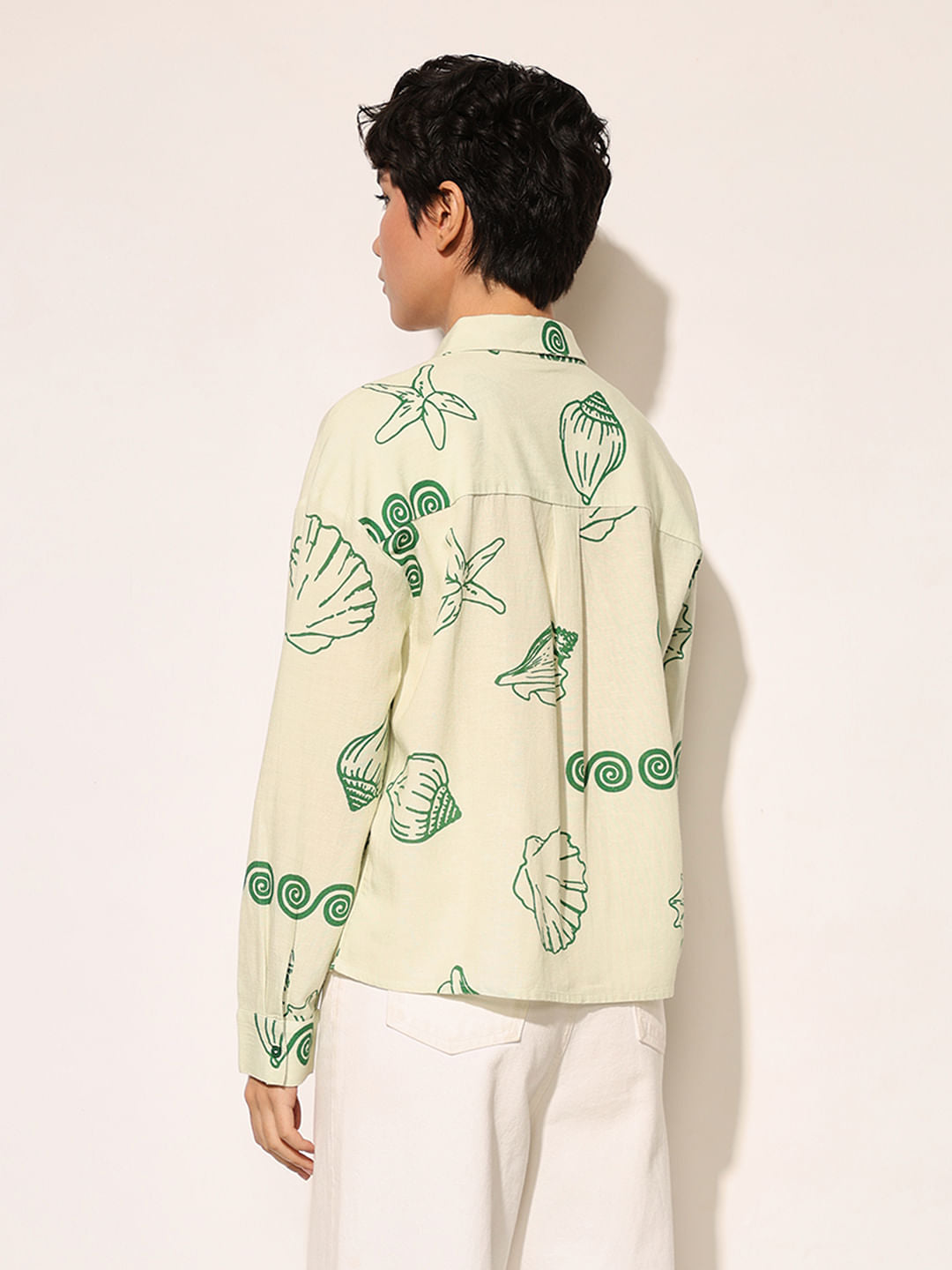 Green Seascape Print Shirt