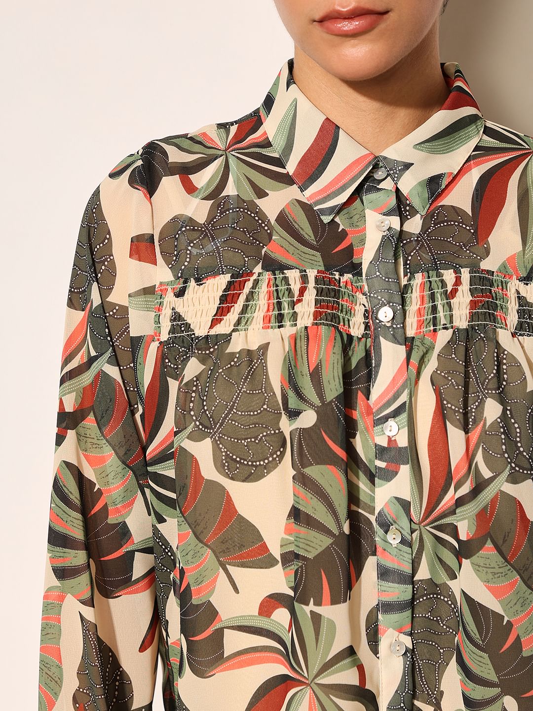 Green Abstract Print Shirt