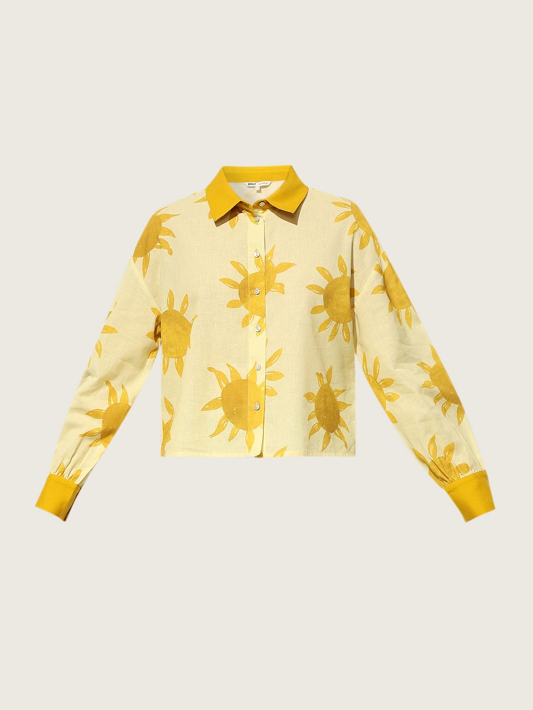 Yellow Printed Cotton Shirt