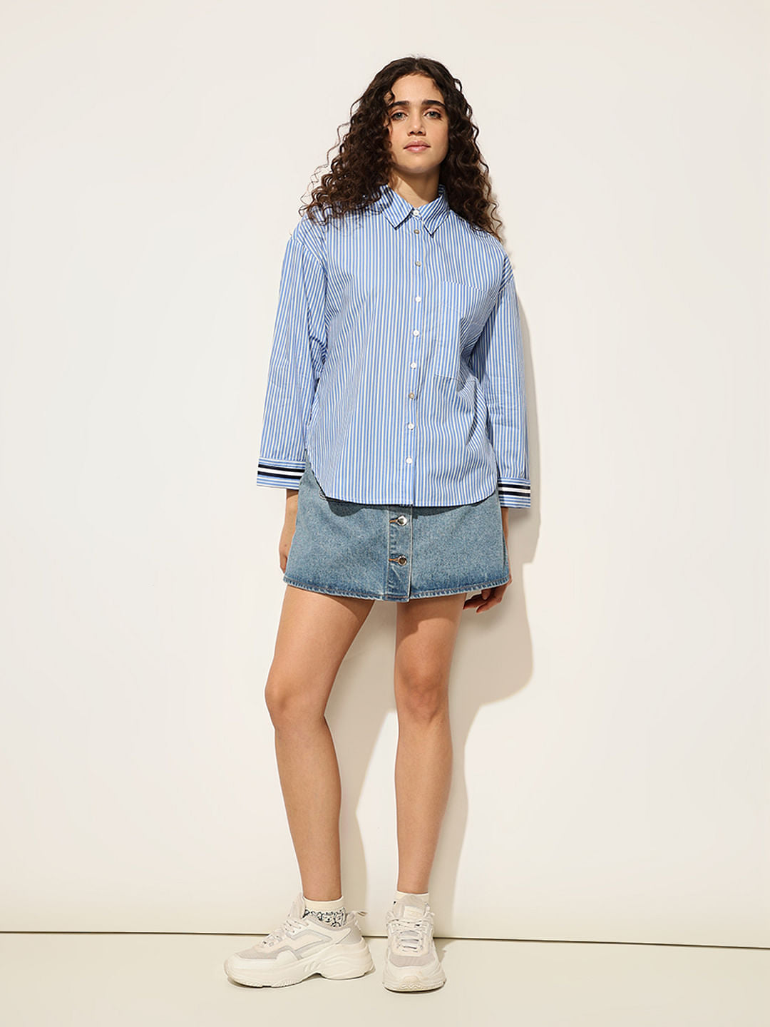 Blue Striped Cotton Shirt
