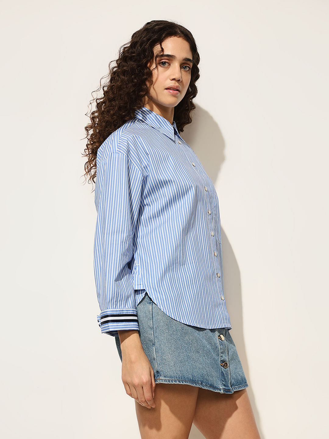 Blue Striped Cotton Shirt