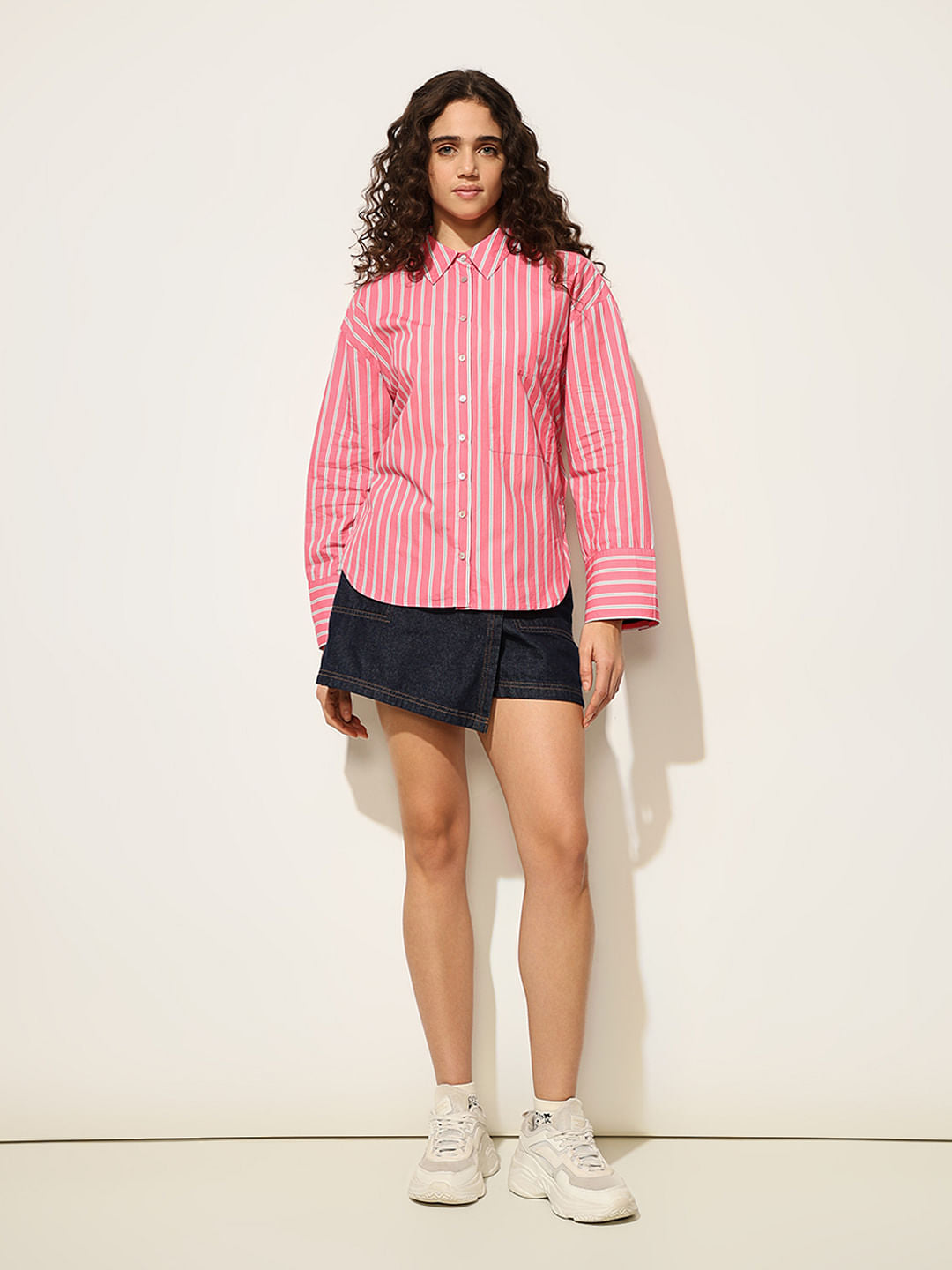 Pink Striped Cotton Shirt