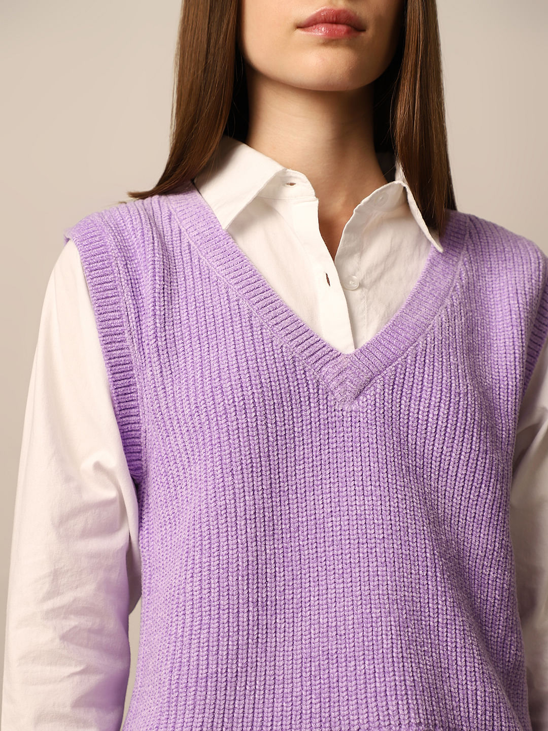 Purple Mock Shirt Pullover
