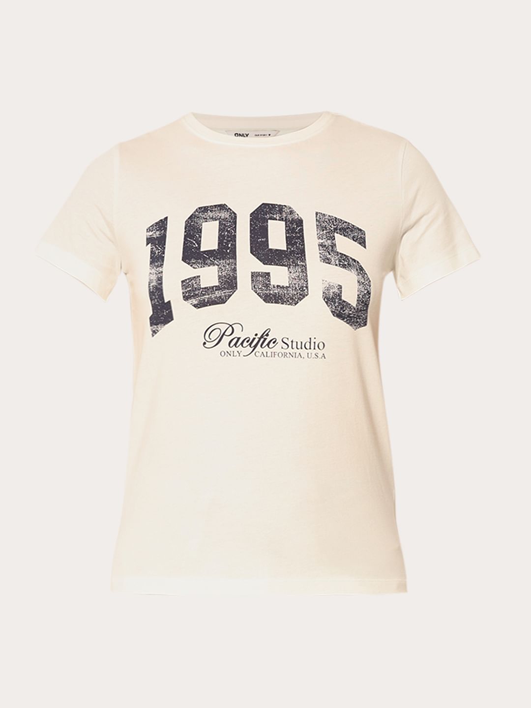 White Printed Cotton T-Shirt