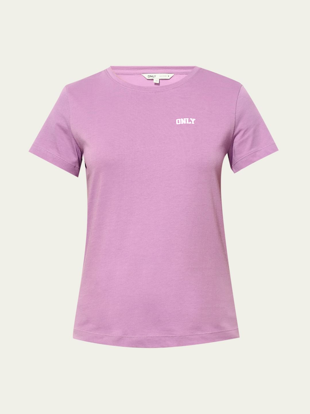 Lavender Logo Text Print T-Shirt