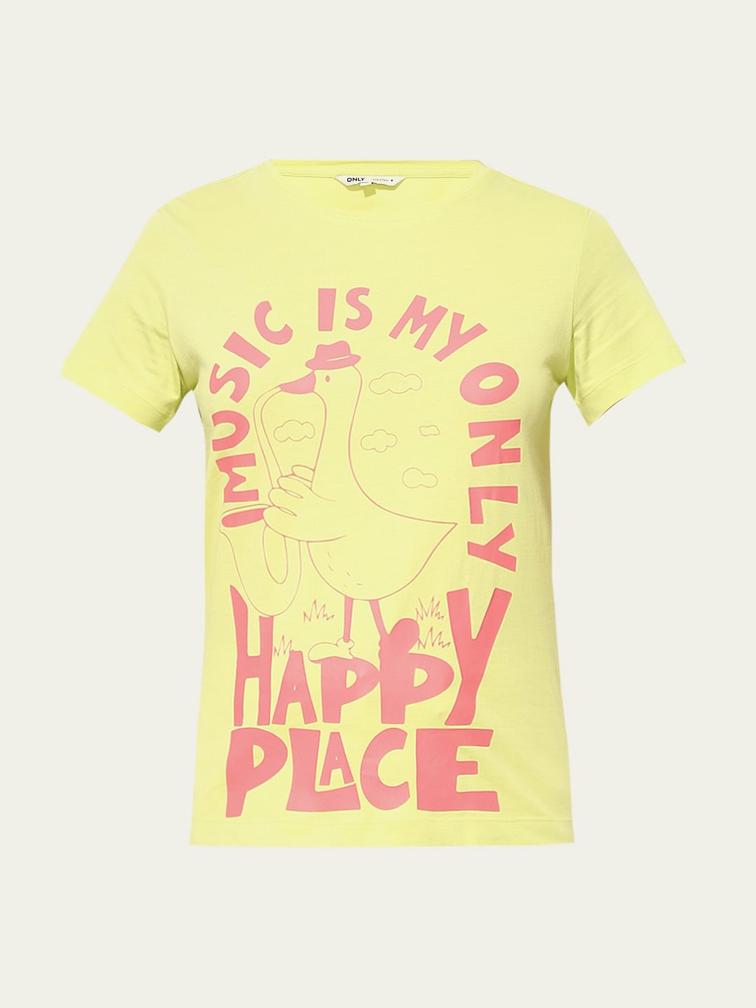 Green Printed Cotton T-Shirt