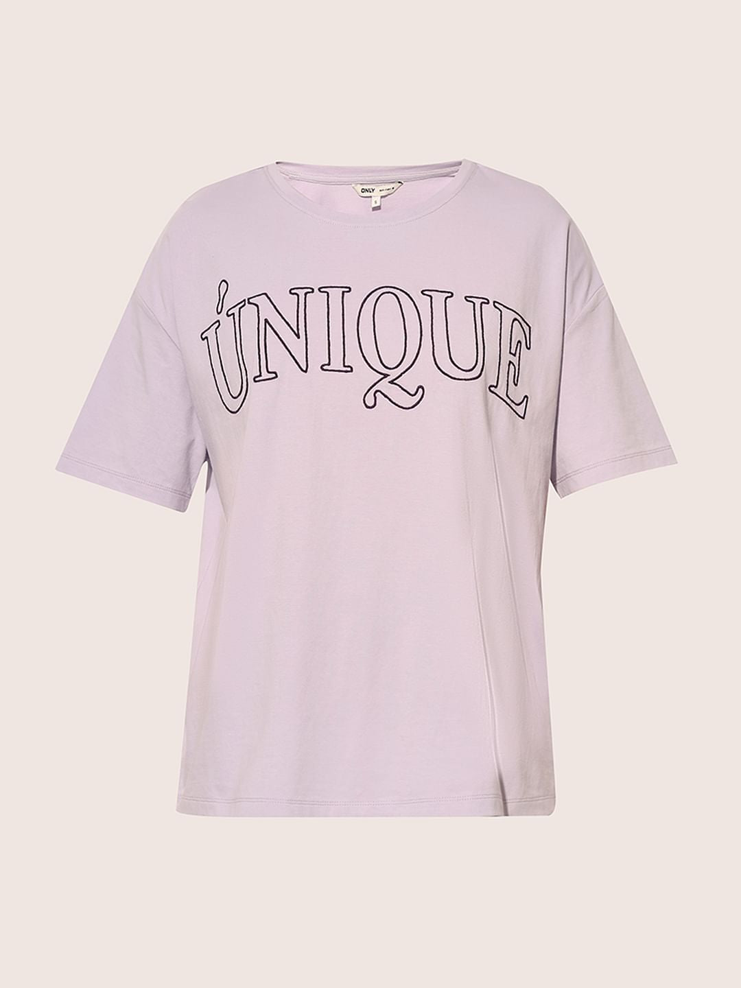 Purple Text Print Oversized T-Shirt