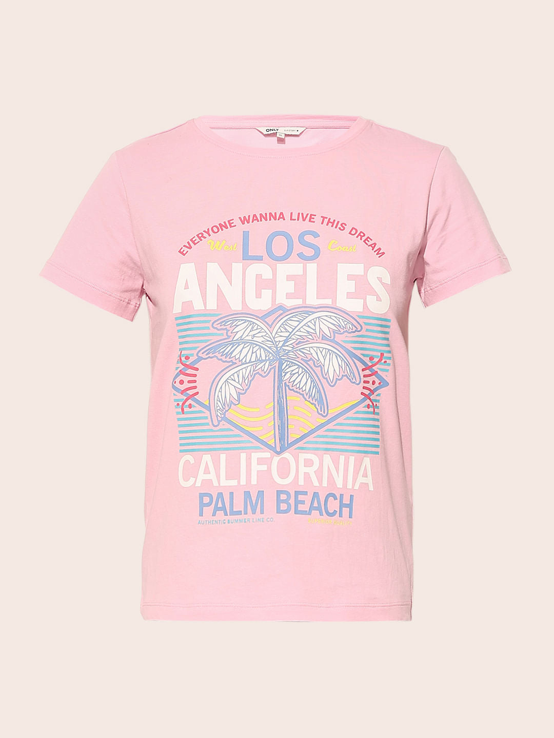 Pink Graphic Print Cotton T-Shirt