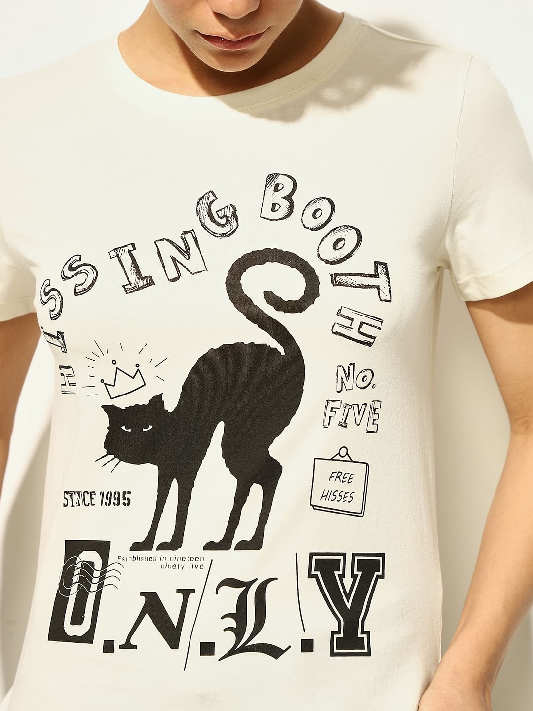 White Printed Cotton T-Shirt