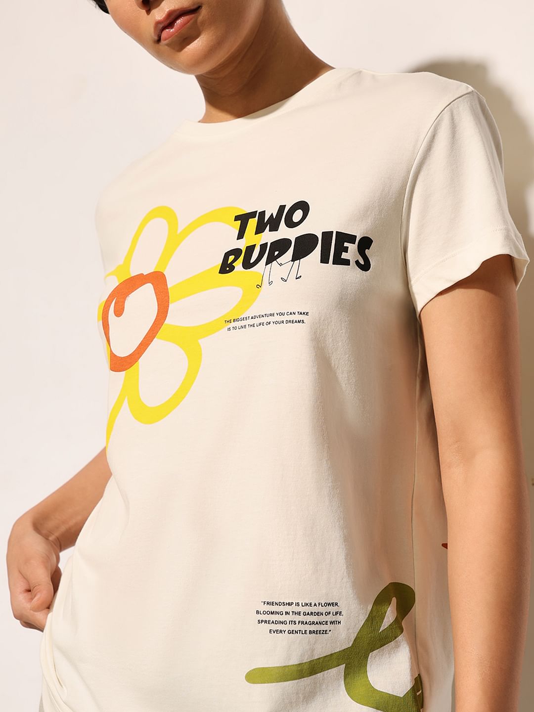 White Graphic Print T-Shirt