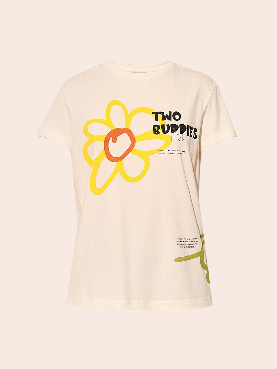 White Graphic Print T-Shirt