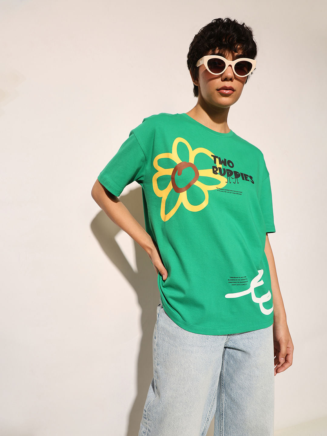 Green Graphic Print T-Shirt