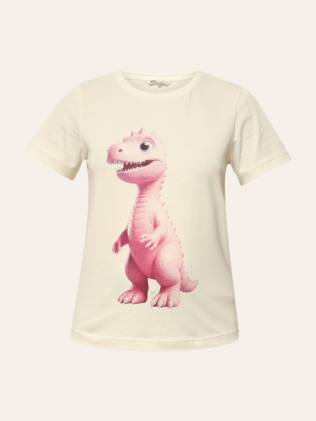 White Printed Cotton T-Shirt