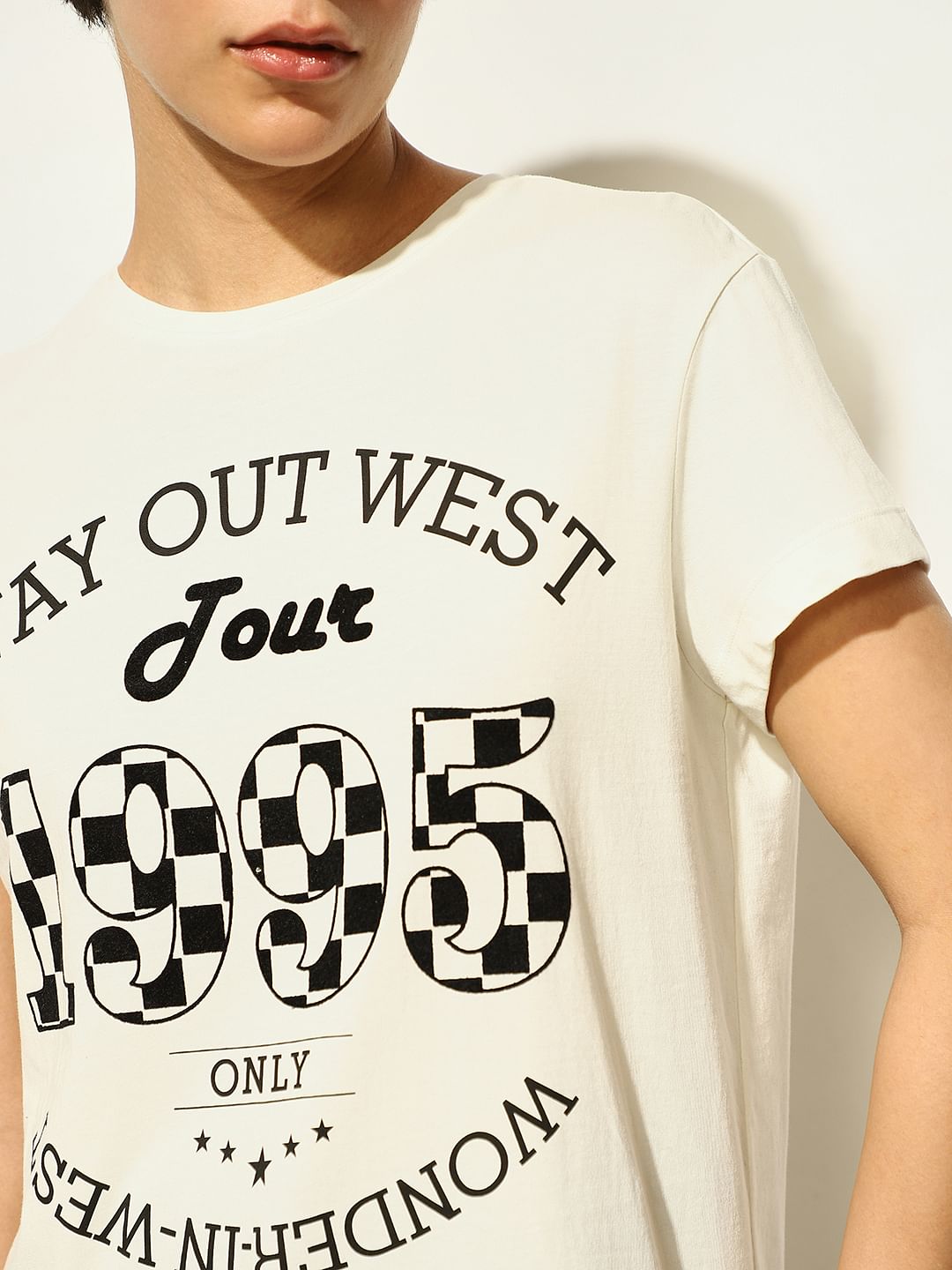 White Printed Cotton T-Shirt