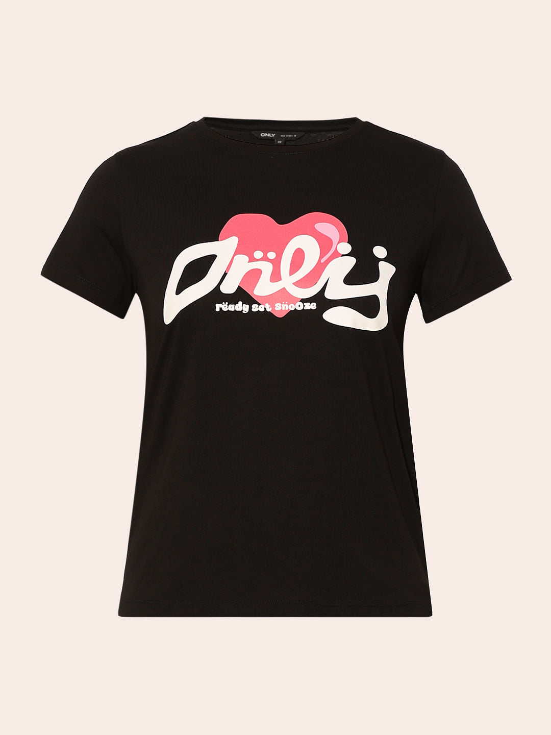 Black Typographic Print T-Shirt